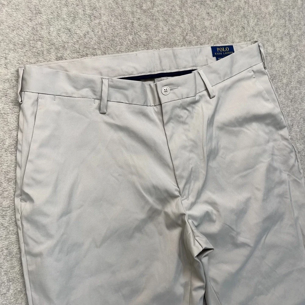 Polo Ralph Lauren Mens Chino Trouser Pants‎ Khaki Stretch Classic Fit Golf 36x32
